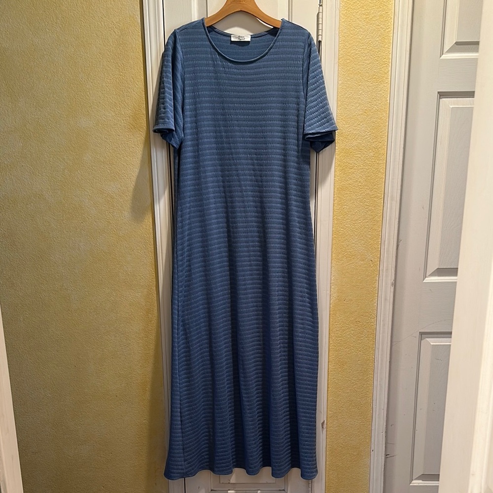 Blue Striped Women's Maxi Dress